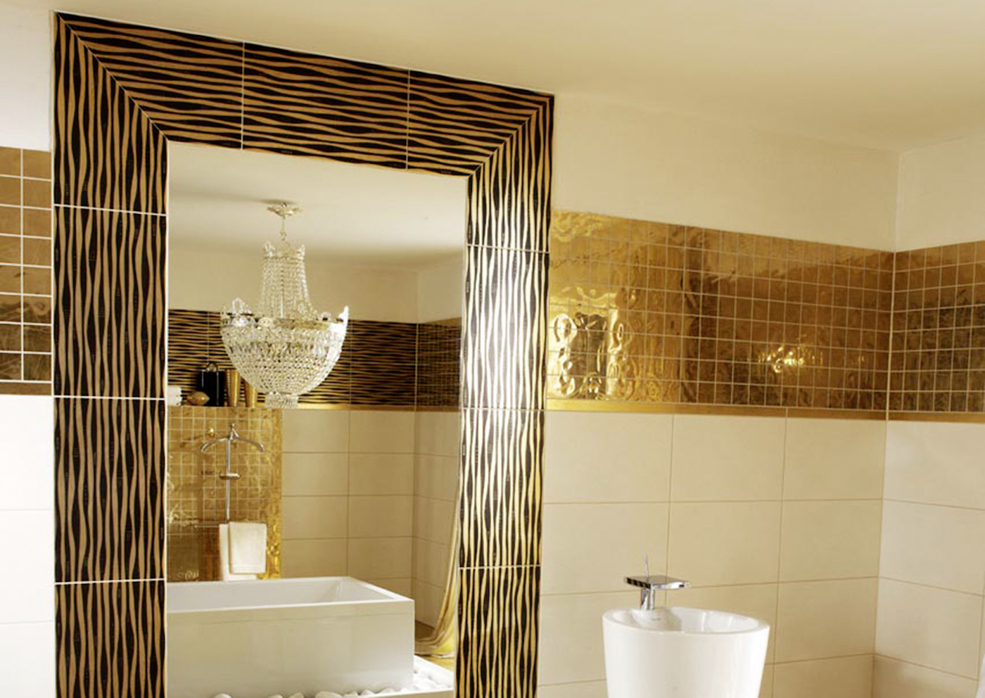 Gold Tiles realgold 7.2x7.2 Steingut, 7mm