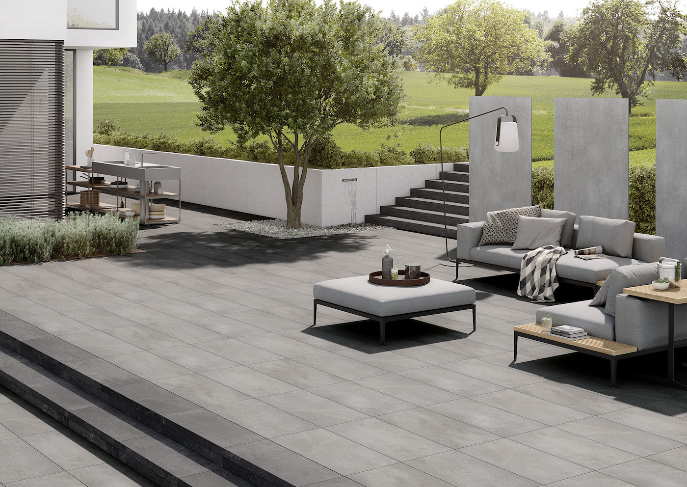 Krastal grey and anthracite 40x80 2cm outdoor